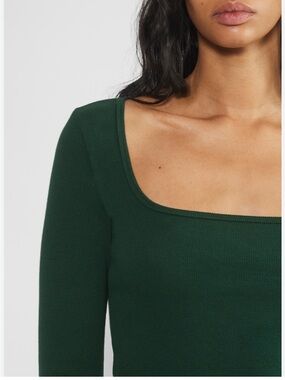 Aritzia HomeStretch Rib Squareneck Top - Forest Green